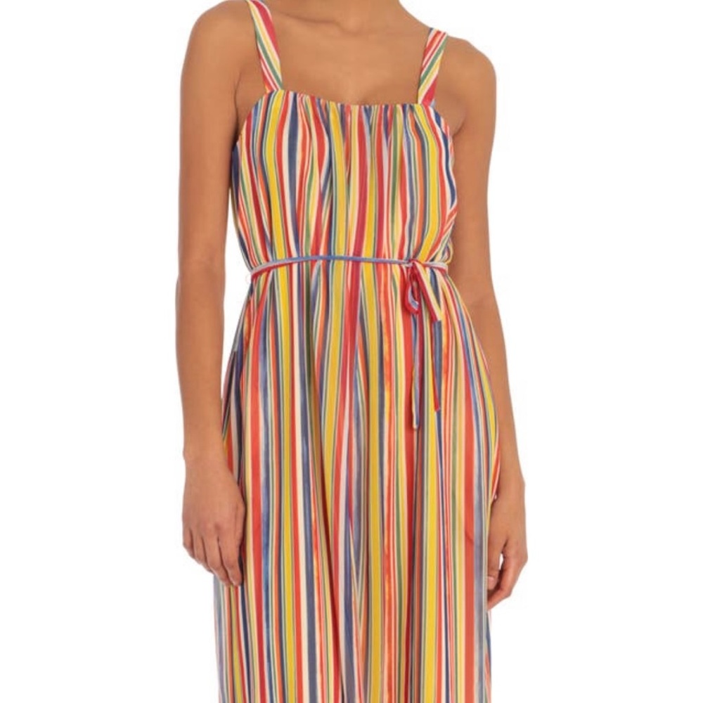 Maggy London Sleeveless Multi Color Midi Dress